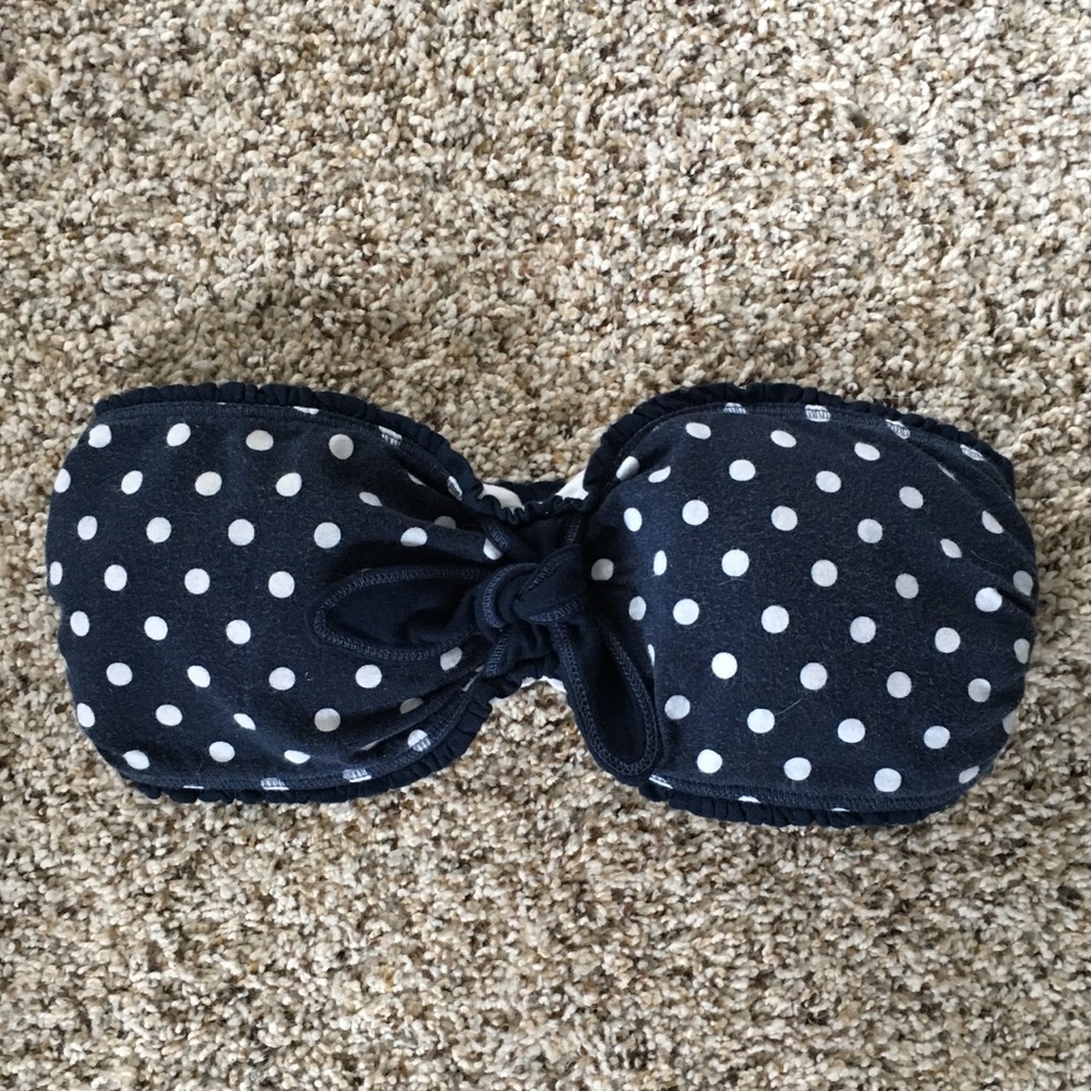 Hollister bandeau top - navy and white